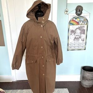 Poetry UK Cotton, hooded elastic trenchcoat, 12 NWT